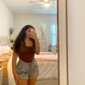 super cute golden brown halter top